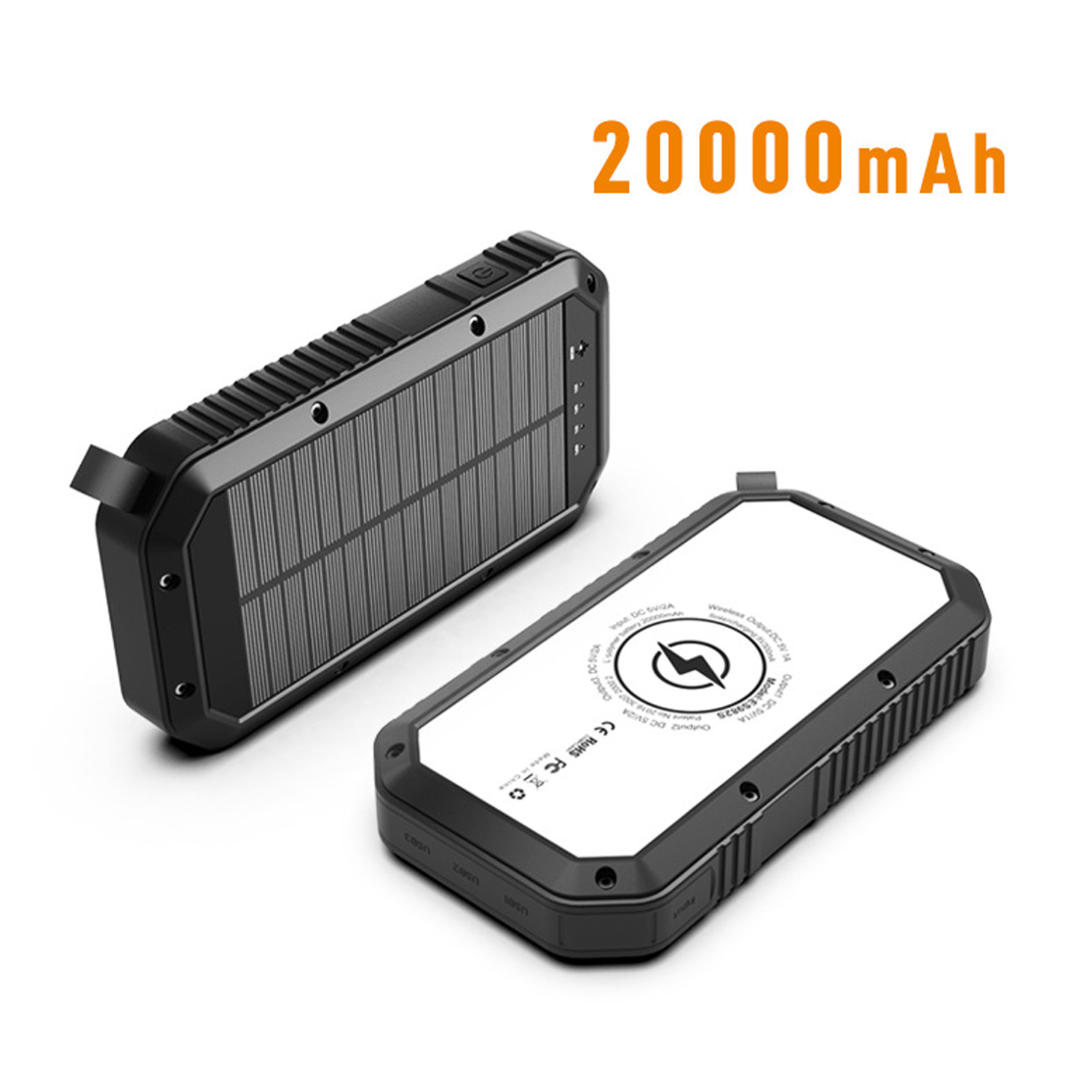 20000mAh Wireless Charging Solar Power Bank 2