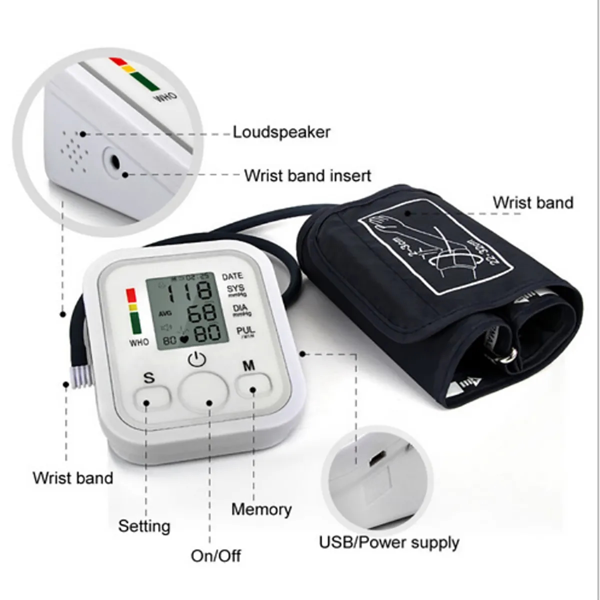 Smart Upper Arm Blood Pressure Monitor with Wide Range Cuff 6