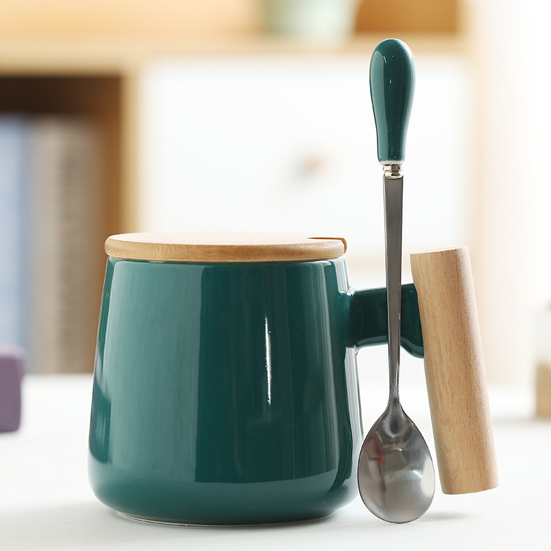 11.5oz Ceramic Mug With Wooden Handle / Coffee Mug 9