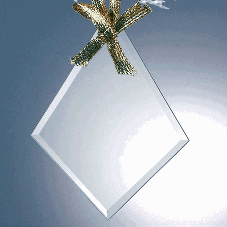 Beveled Jade Glass Ornament - Diamond 2
