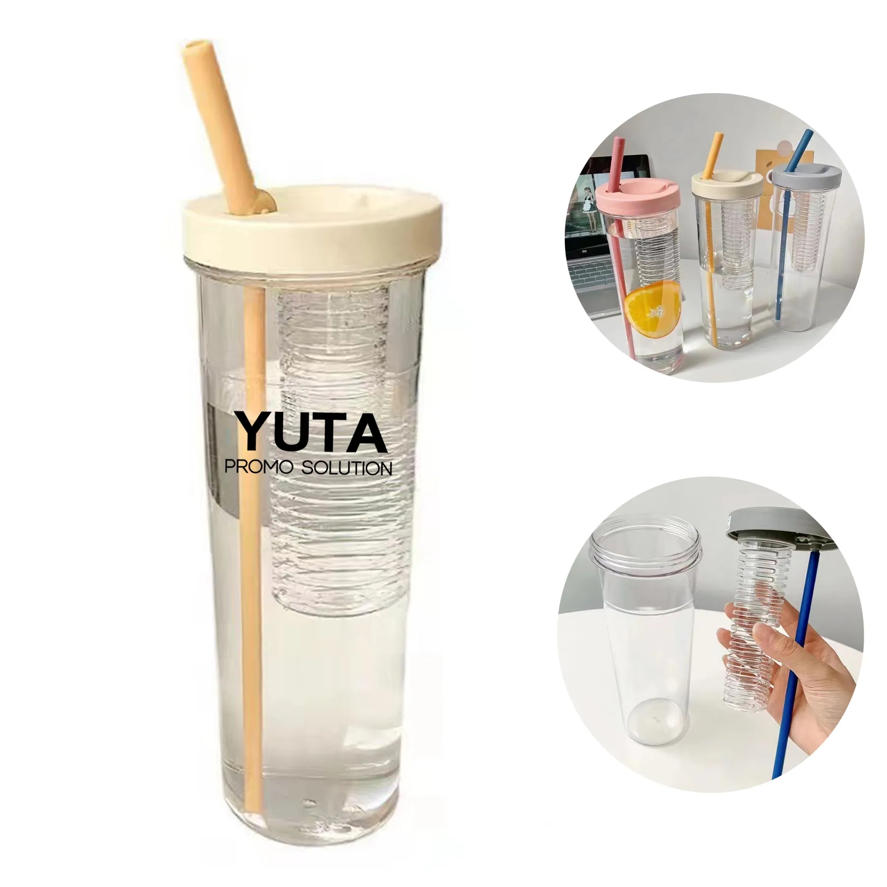 24Oz Large Capacity Plastic Fruit Infuser Water Bottle 1