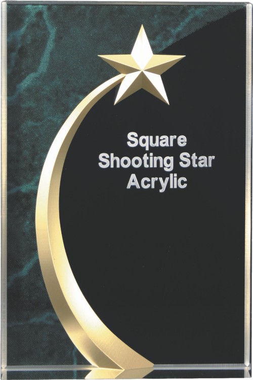 6 3/4" Green Marble Acrylic Shooting Star Award