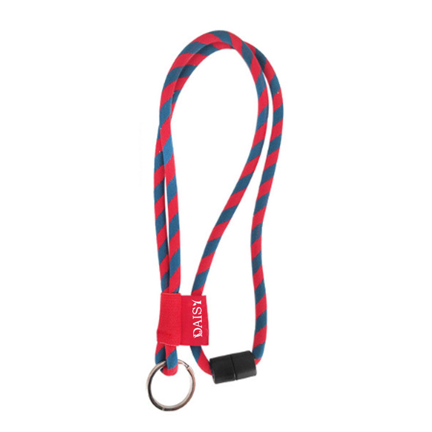 Custom Woven Elastic Lanyard with Safety Breakaway 1