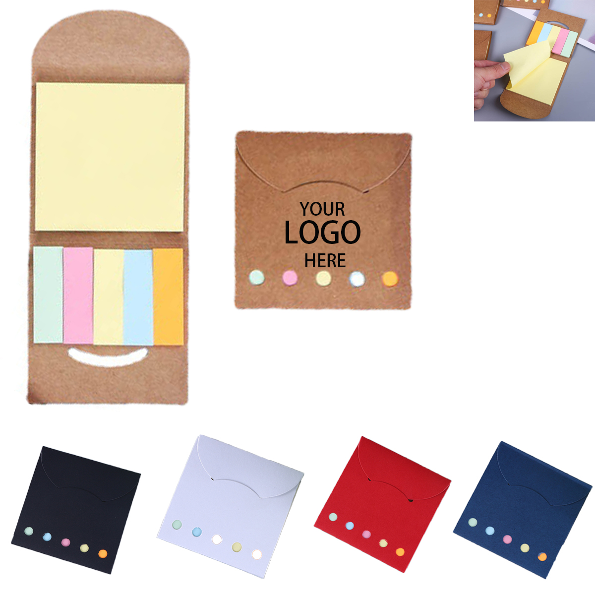Square Sticky Note Wallet Color Memo Pad 5