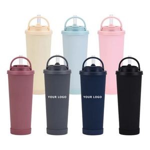 28oz Stainless Steel Portable Tumbler With Straw 1