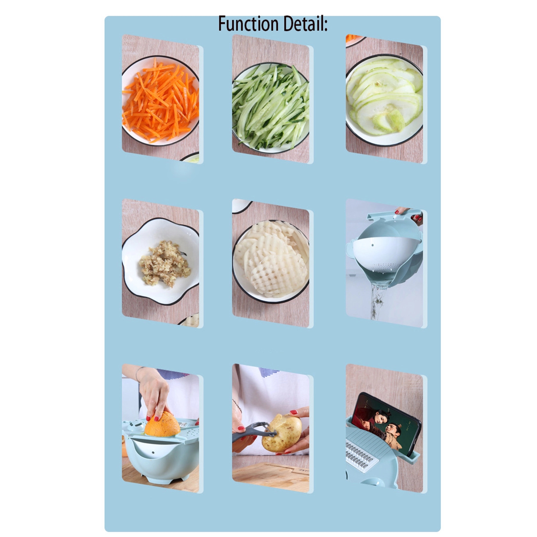 Magic Rotate Vegetable Cutter with Drain Basket 1