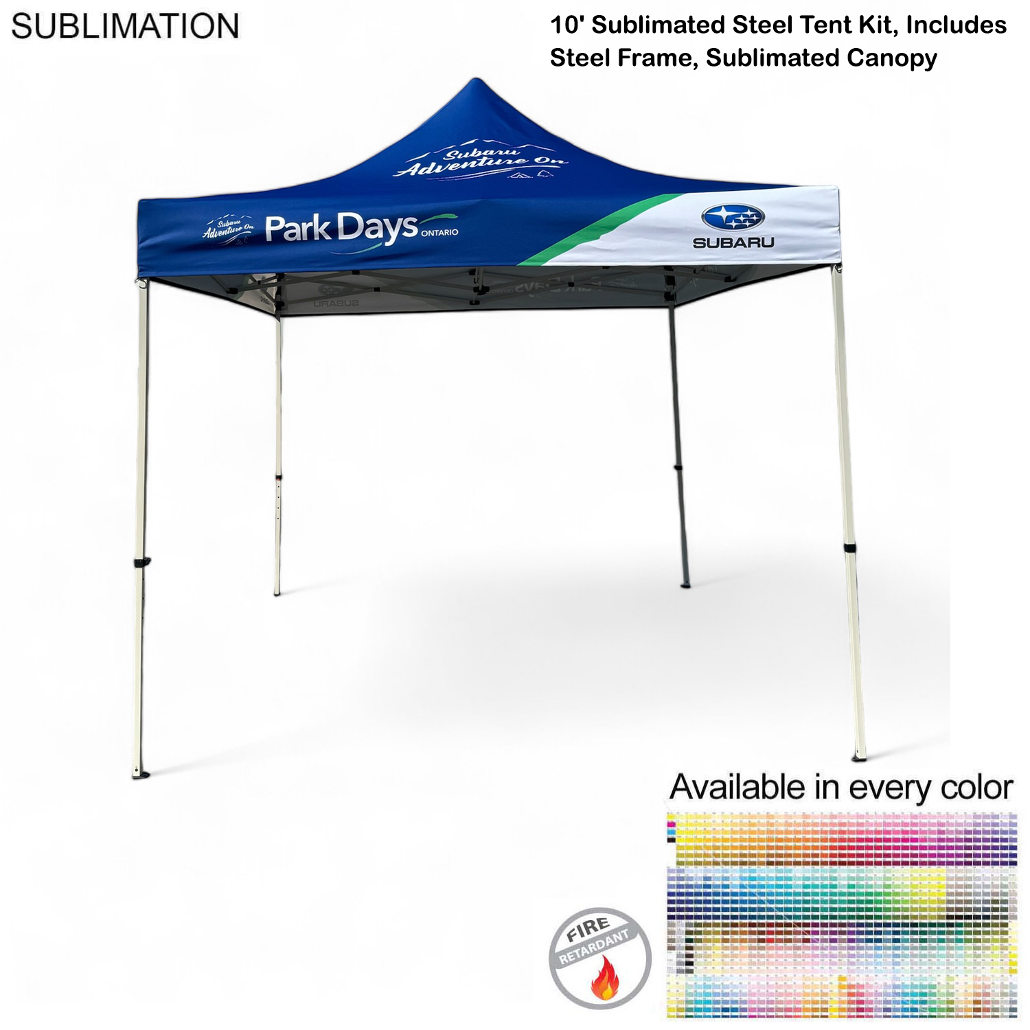 10' Steel Tent Kit, Includes Steel Frame and Sublimated Canopy Only 5