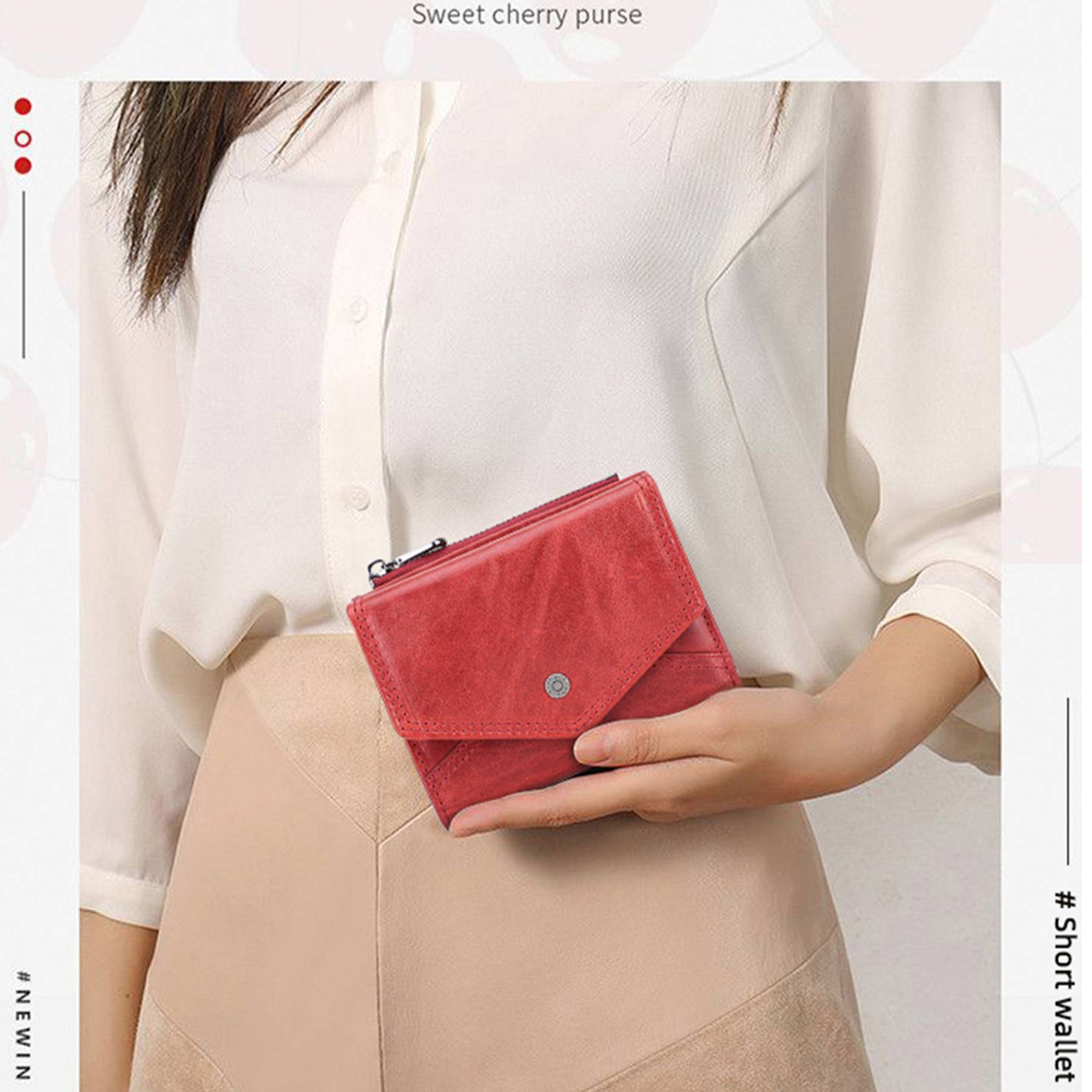 Genuine Leather RFID Anti-thief Zippered Wallet 8