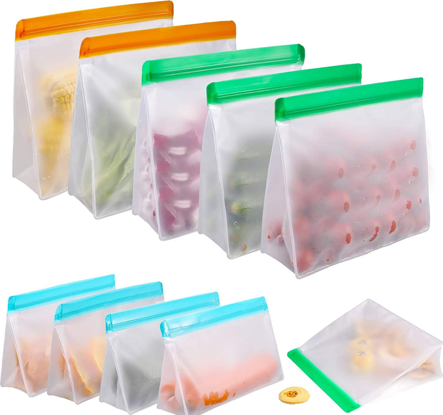 PEVA Matte Slip zip Food Storage Bag Reuseable 1