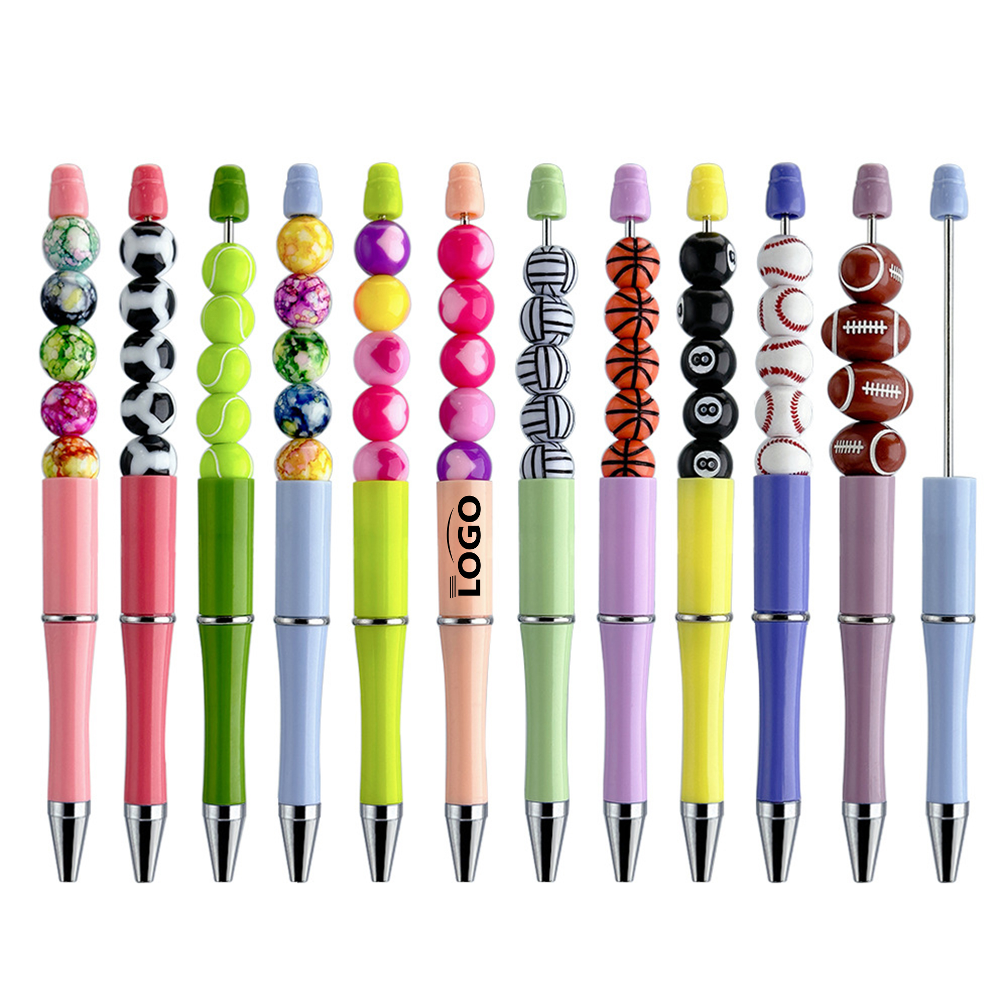 Handmade beaded PVC ballpoint pen can be customized 1