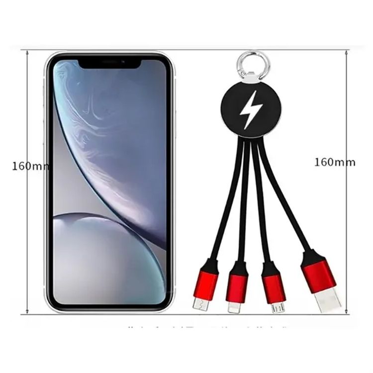 3-in-1 Illuminated Charging Cable Keychain 2