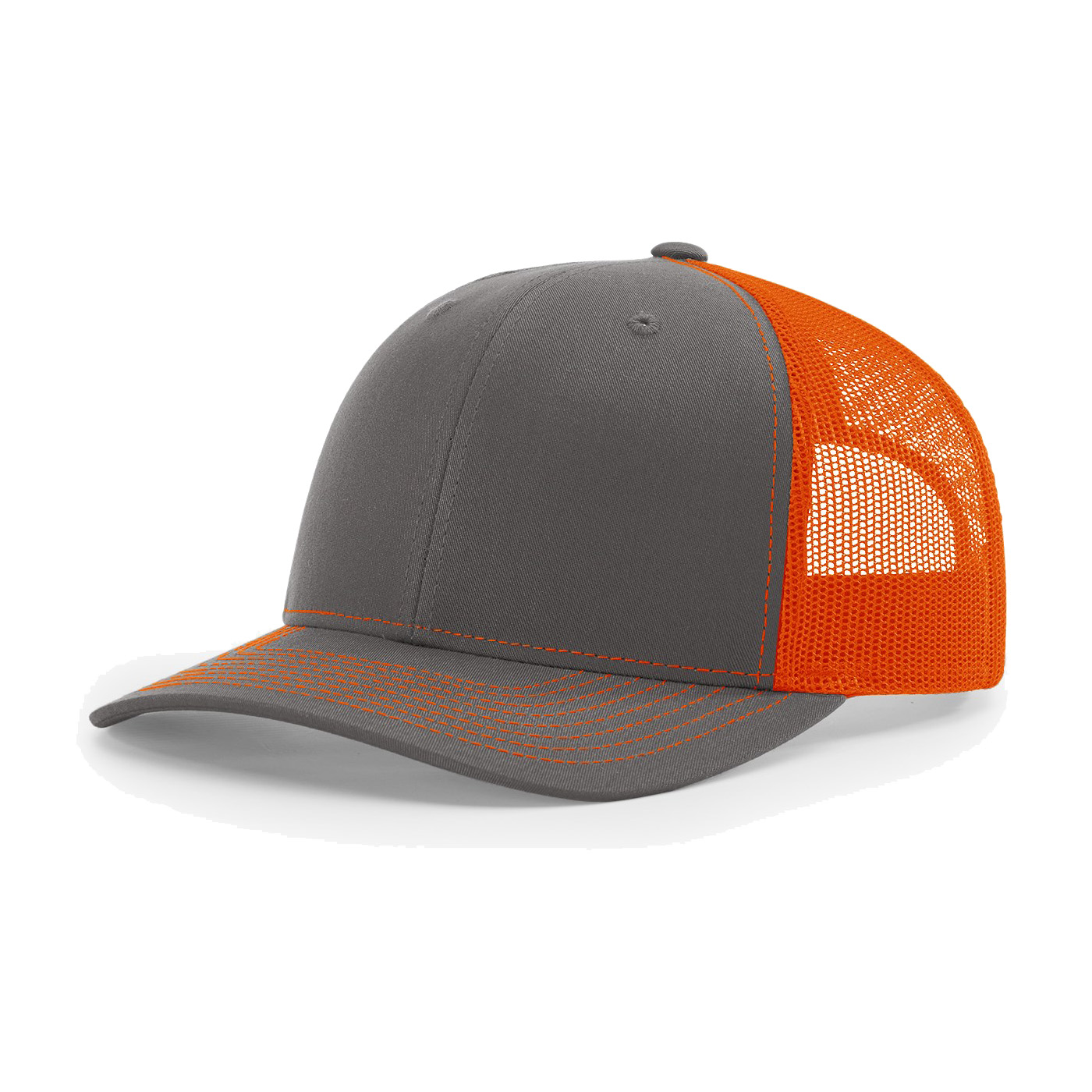 Richardson 112 6-Panel Snapback Trucker Hat w/Leatherette Adhesive Patches or Embroidery 6