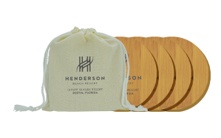 Round Bamboo Coaster Kit 3