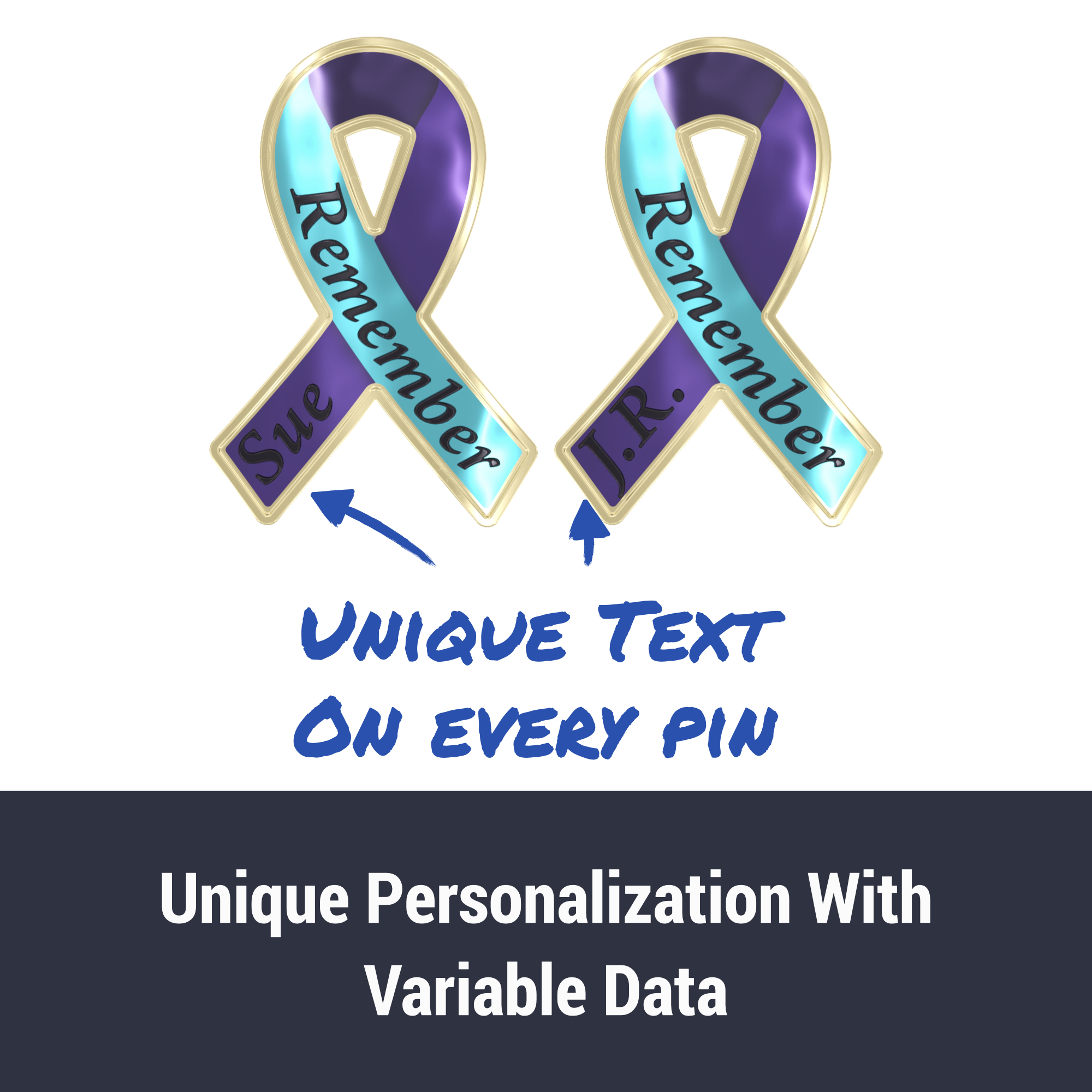 Texture Tone® Ribbon Awareness Shaped Lapel Pin 12