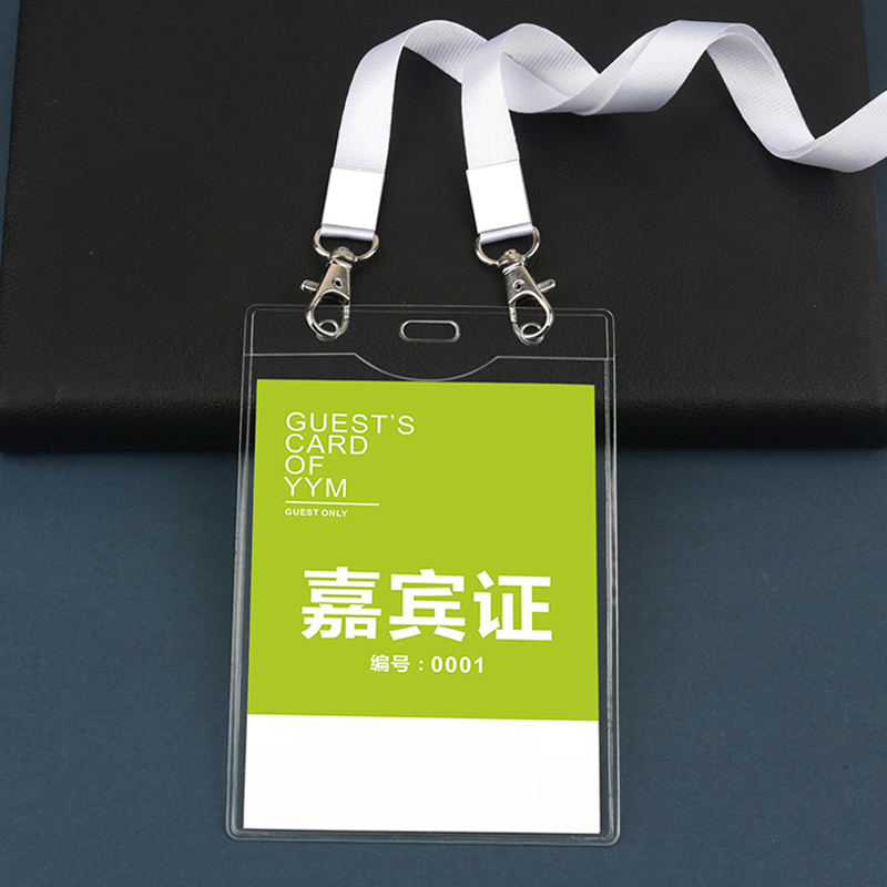 Double Hook Enlarged Transparent ID Card Badge Holder 3