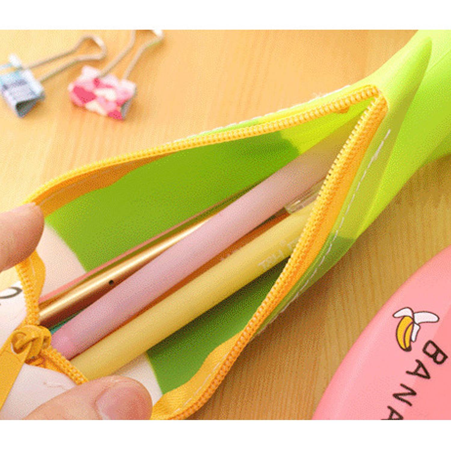 Fruit And Vegetable Student Stationery Silicone Pencil Case 3