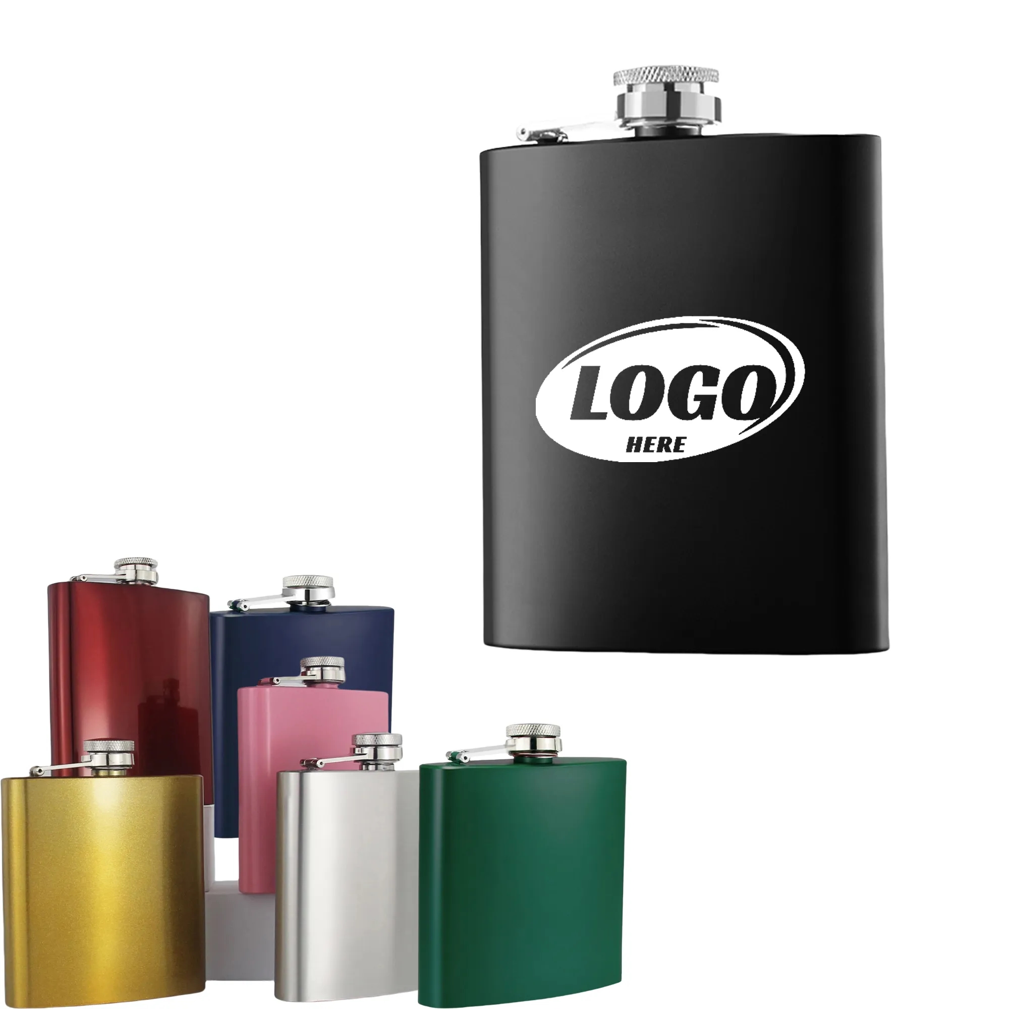 6Oz Laser Engraved Stainless Steel Hip Flask, custom water bottle with logo imprint 4