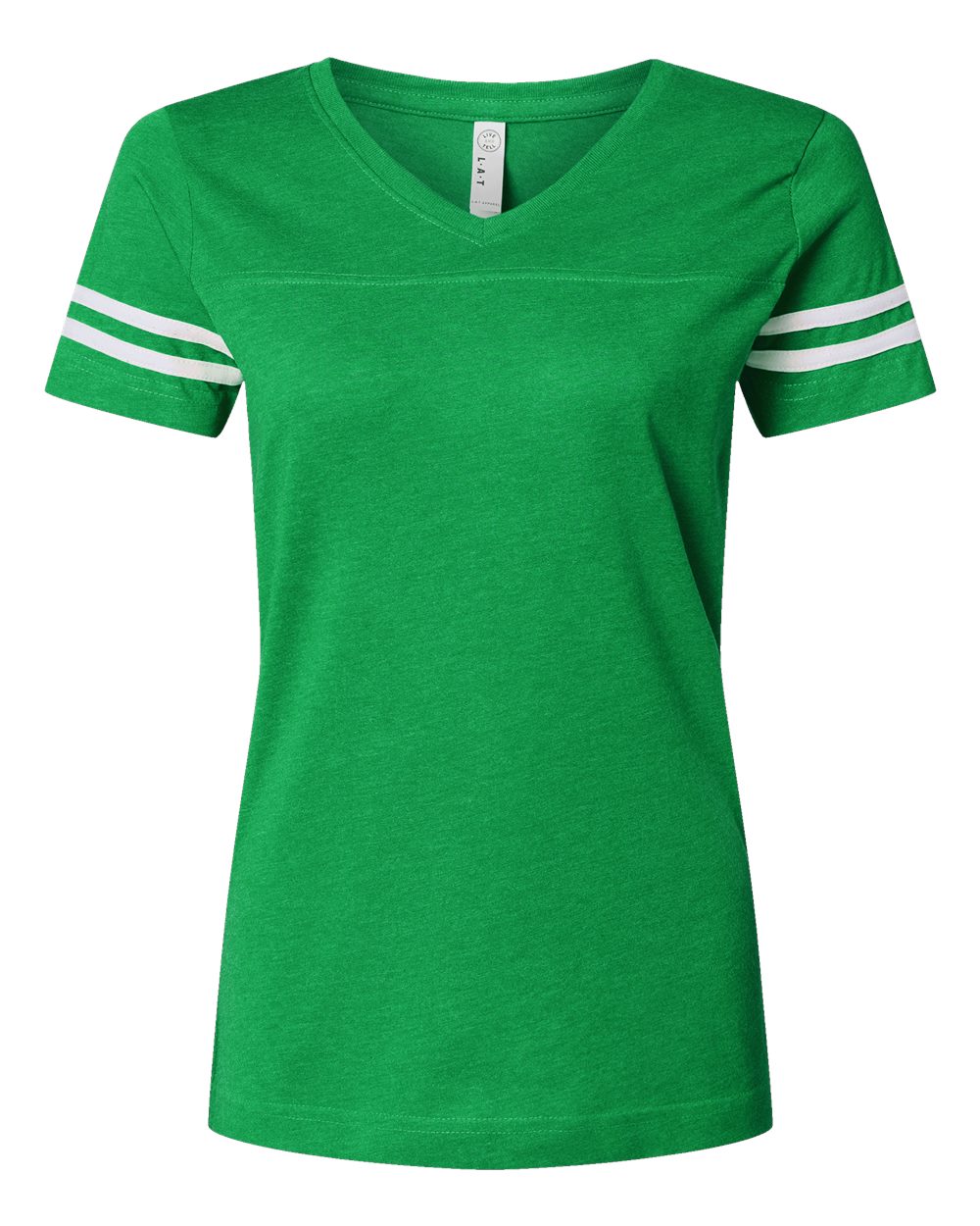 Women's Football V-Neck Fine Jersey Tee - 3537 73