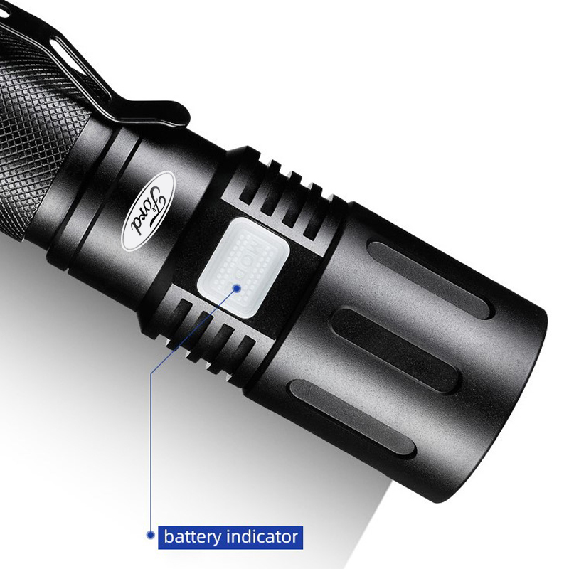3000 Lumens Zoomable LED Flashlight Extremely Bright USB-C Powered Rechargeable 3700mAh With Power B 14