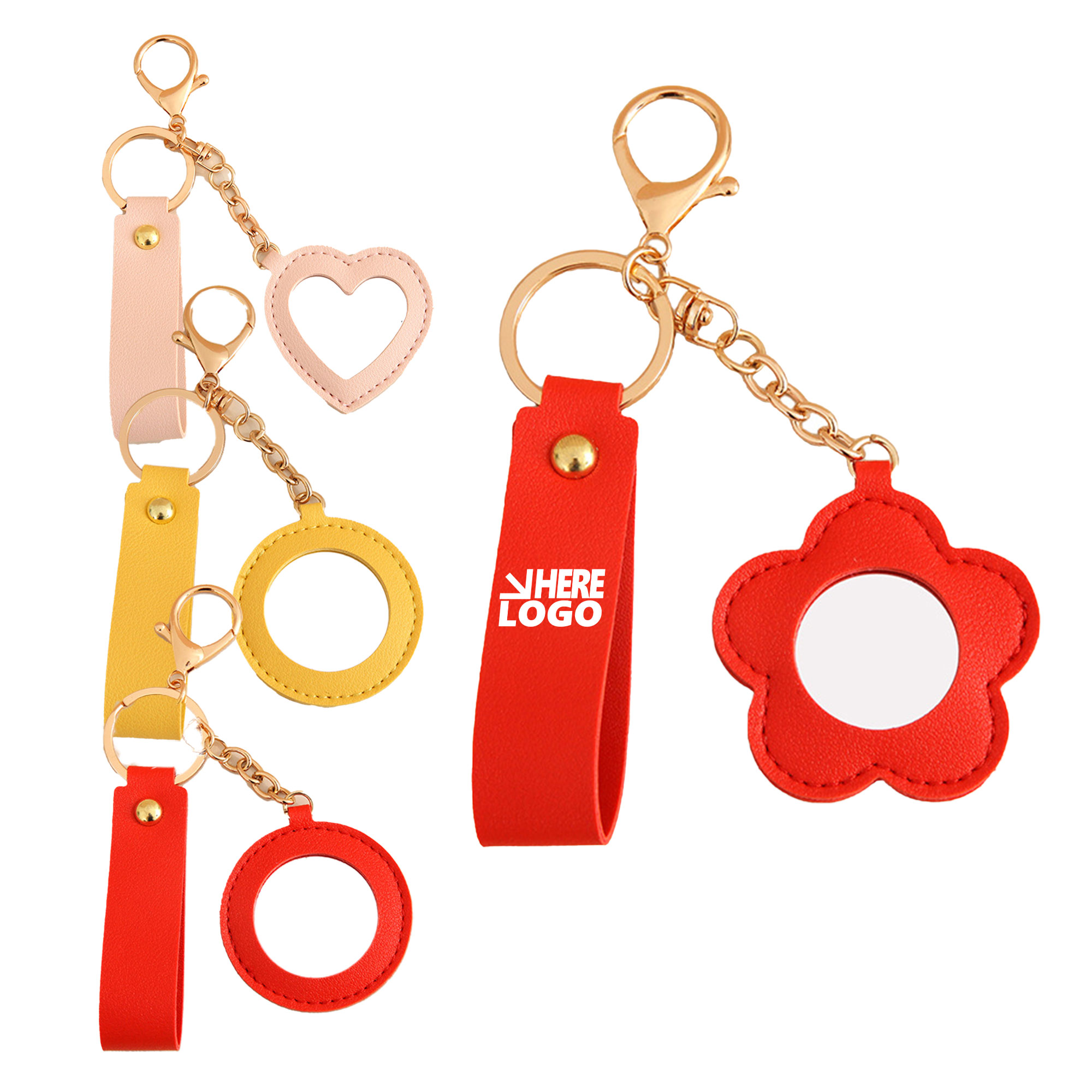 Lipstick Mirror Keychain PU Leather MOQ 20 2