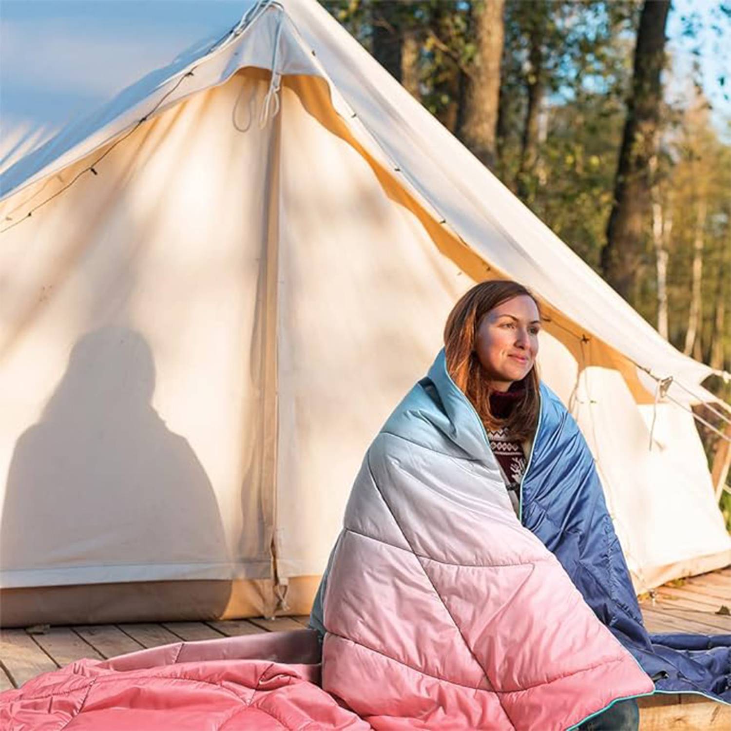 Sports Camping Picnic Gradient Color Multi-Purpose Blanket 5