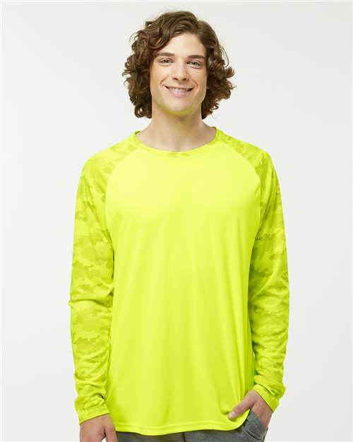 Unisex Cayman Performance Camo Colorblocked Long Sleeve T-Shirt - 216 67