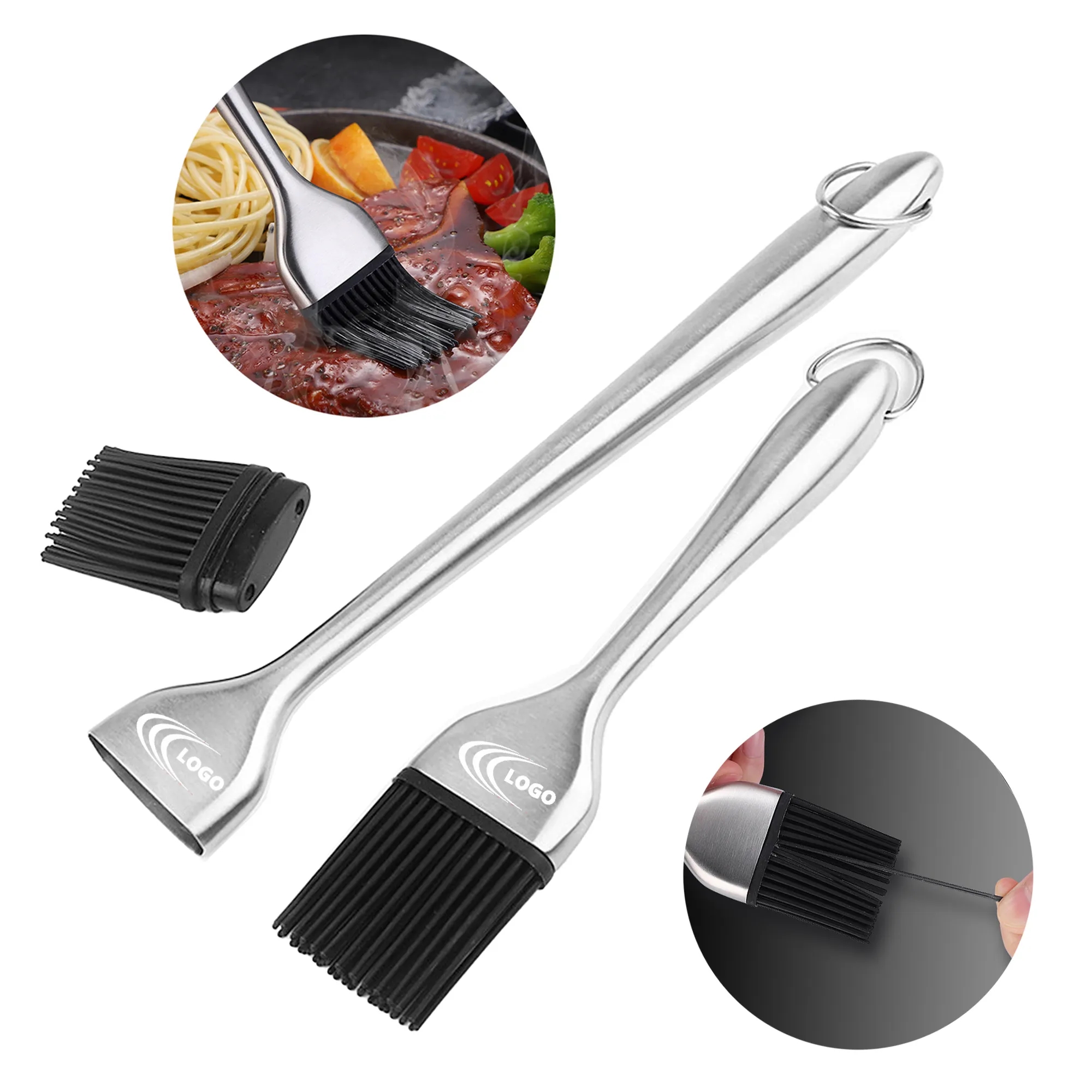 Stainless Steel BBQ Brush Silicone Heads MOQ 50pcs 4