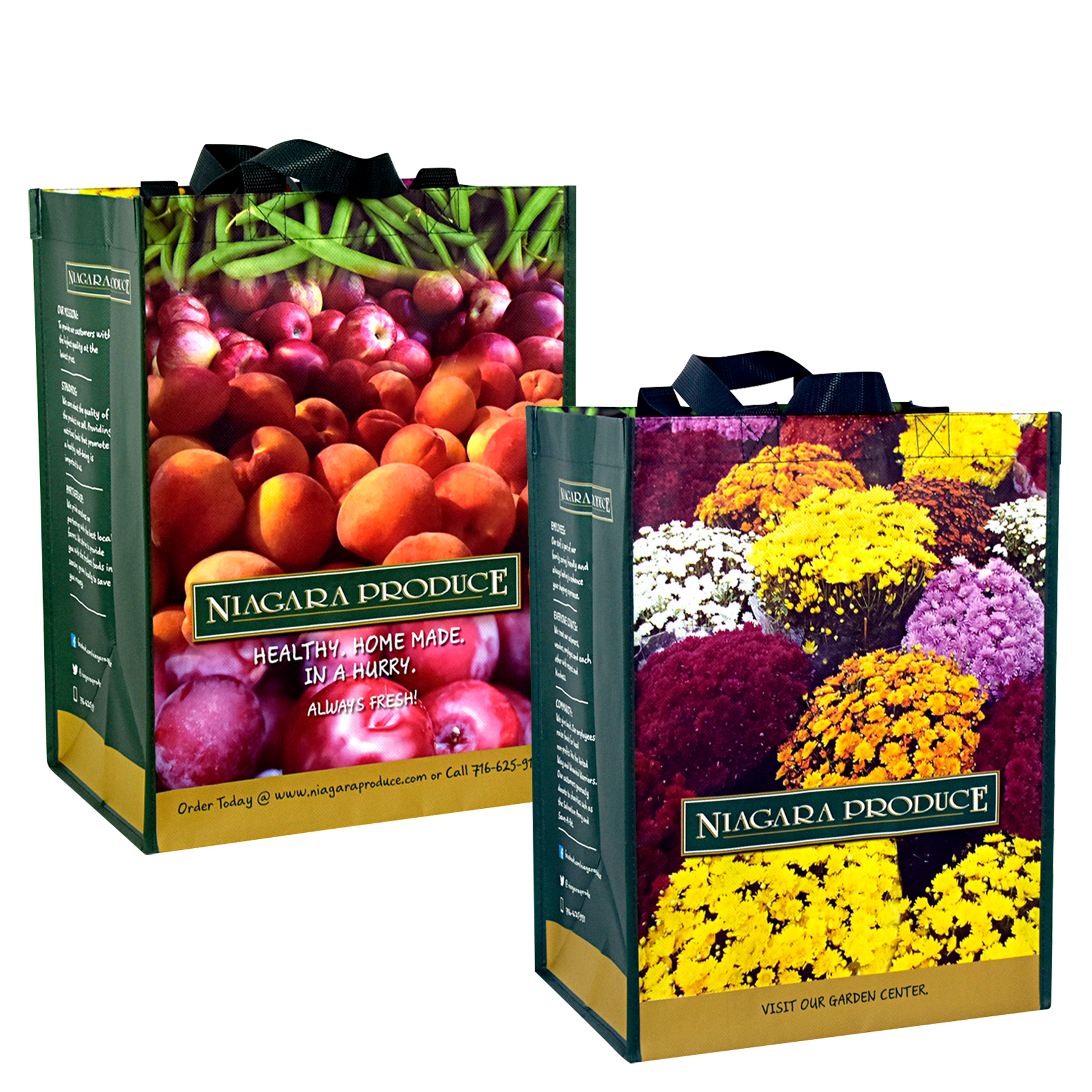 Custom 120g Laminated Non-Woven Grocery Tote Bag 11"x15"x8.5" 1
