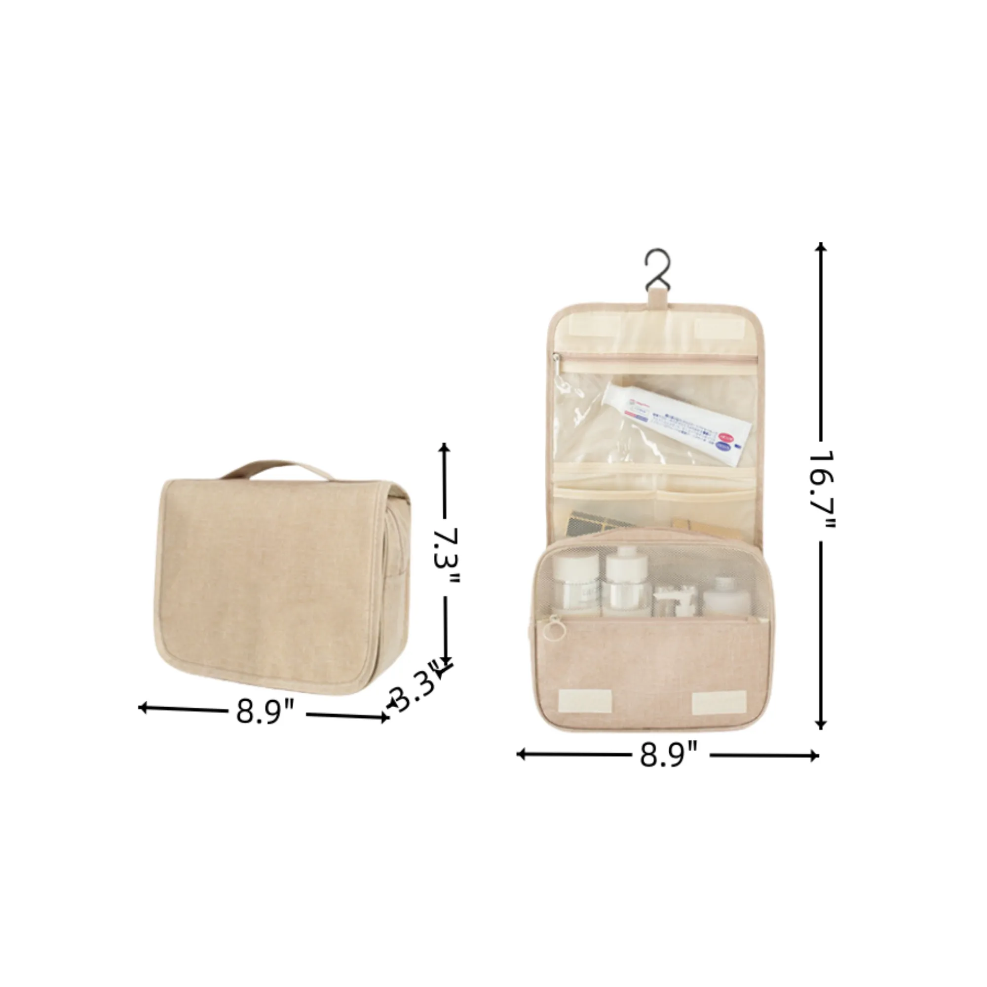 Travel Toiletry Bag with Hanging Hook 3