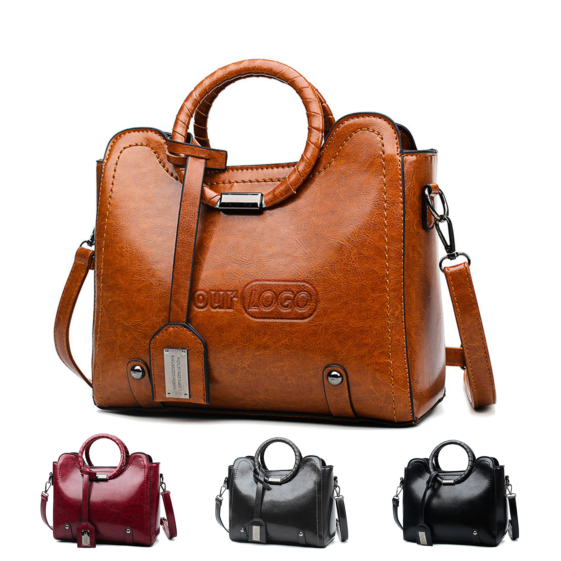 PU woven tote bag for women 1