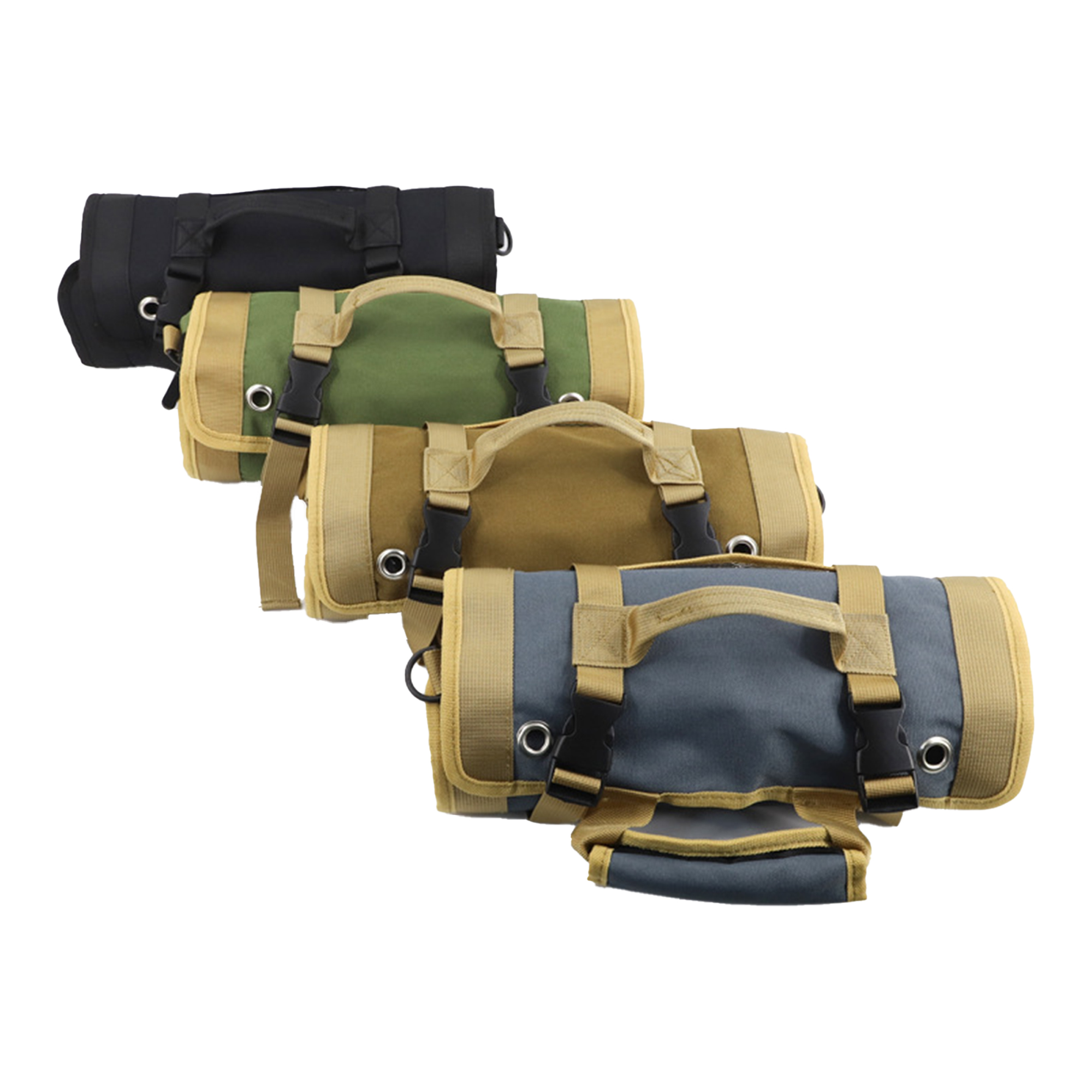 Oxford Roll-Up Tool Bag With Multiple Compartments 1