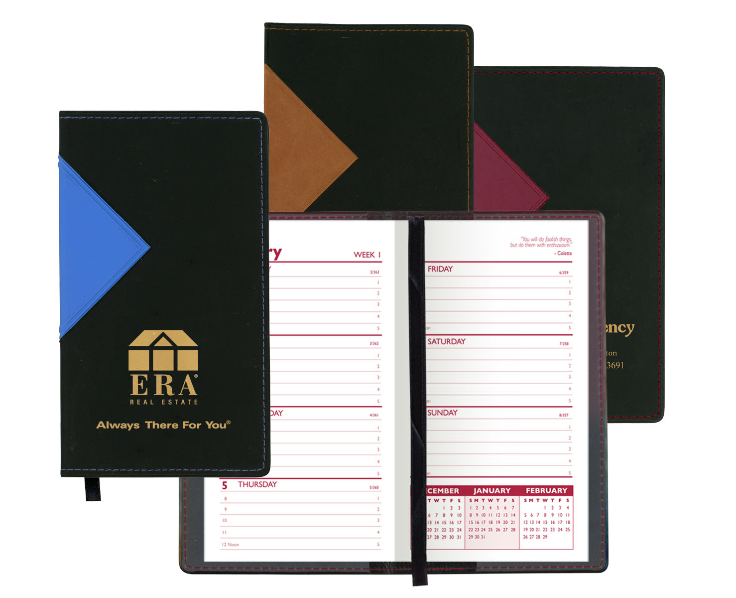 Keystone Series Soft Cover 2 Tone Vinyl Weekly Planner w/o Map / 1 Color 1