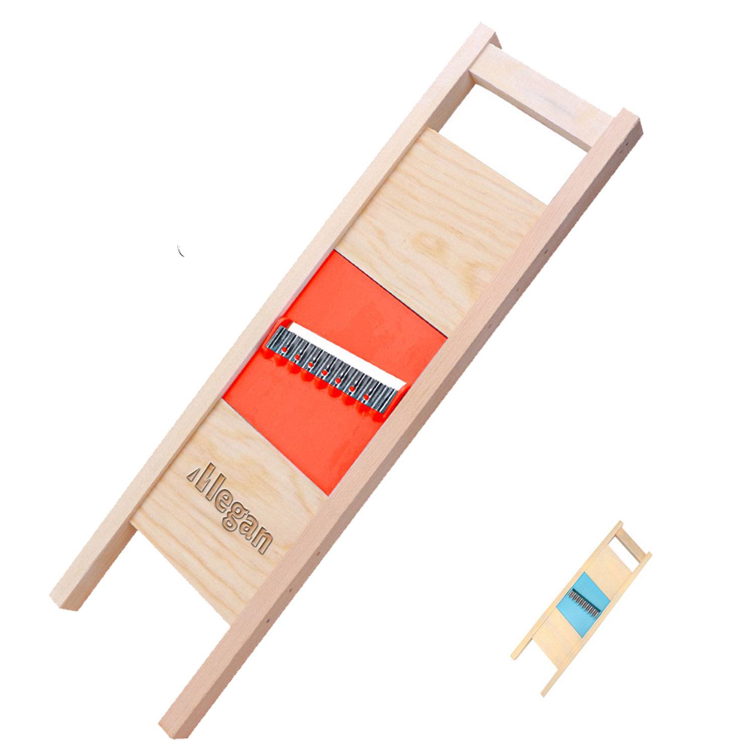 Handheld Kitchen Solid Wood Potato Grid Slicer 7