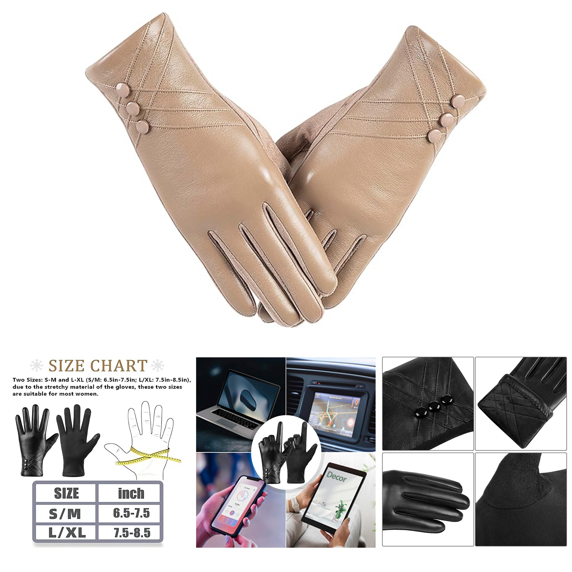 Winter Leather Gloves for Women 2