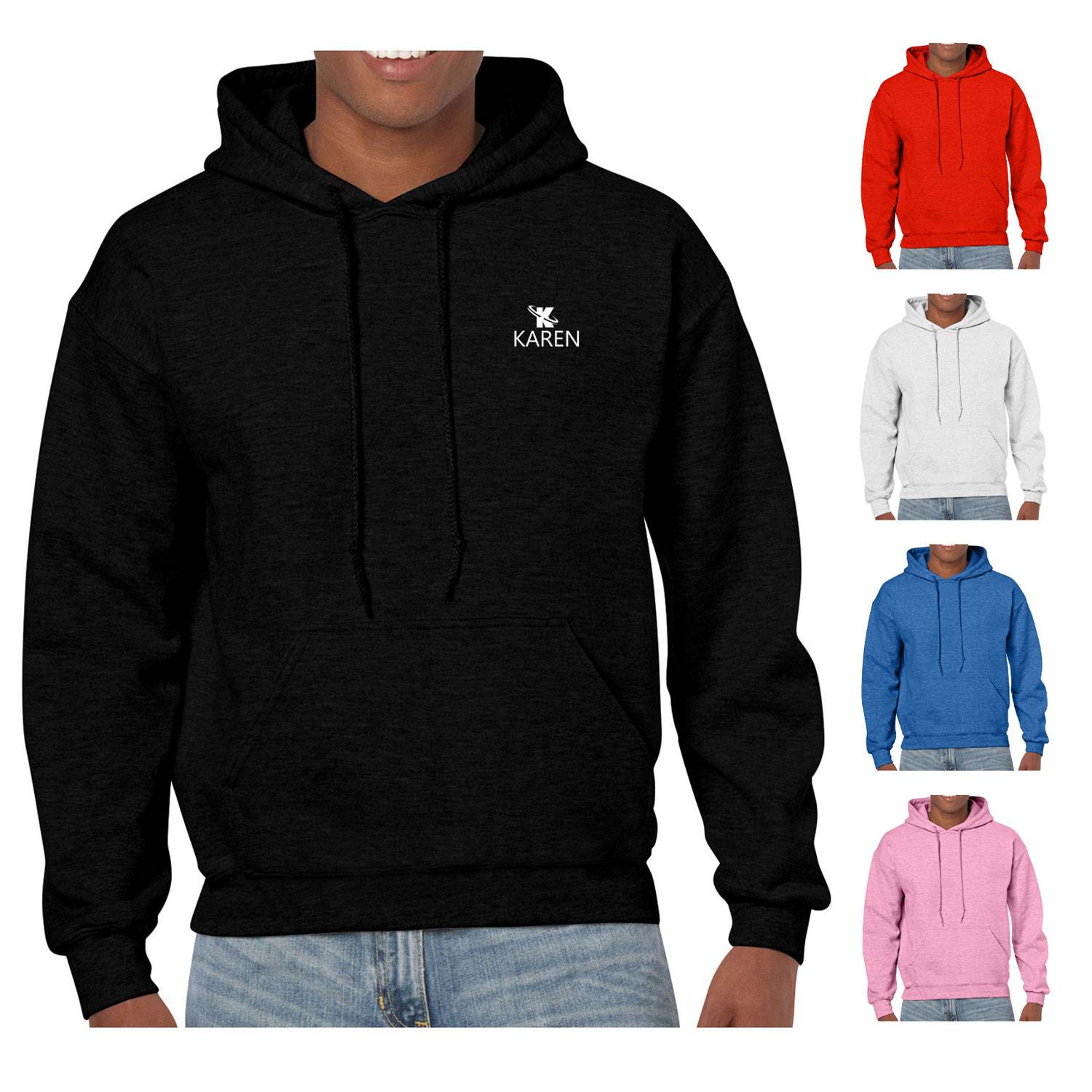 Solid Color Hoodie, custom hoodie or sweatshirt with logo imprint 3