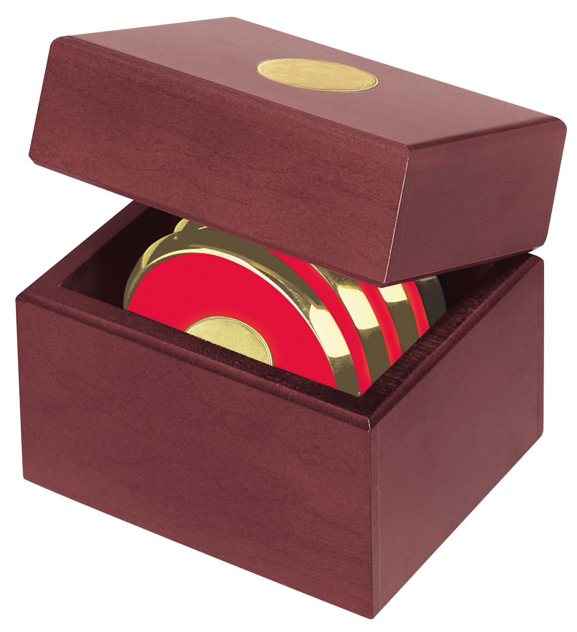 JAFFA® Four Coasters with Solid Cherry Chest 13