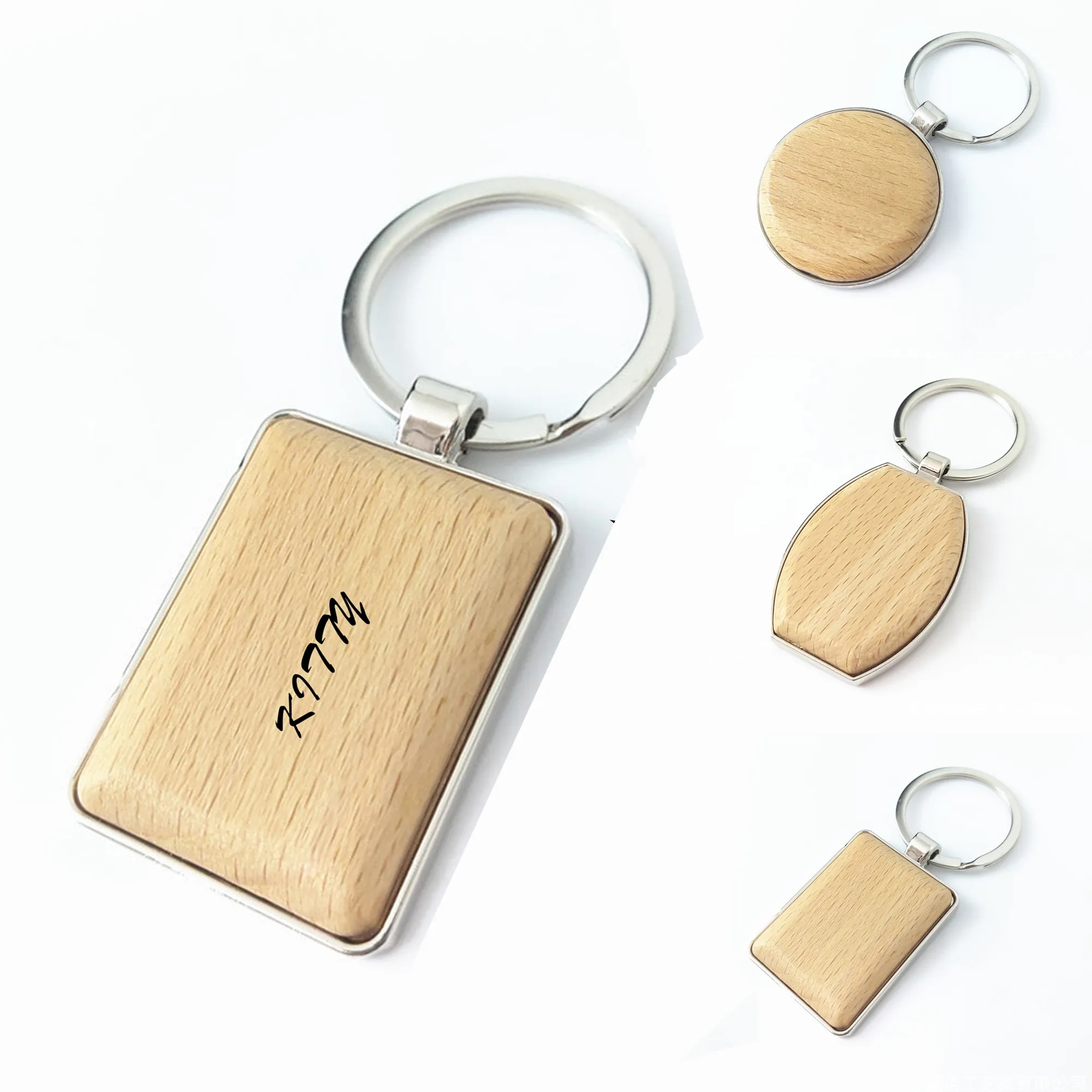 Silver/Wood Keychains