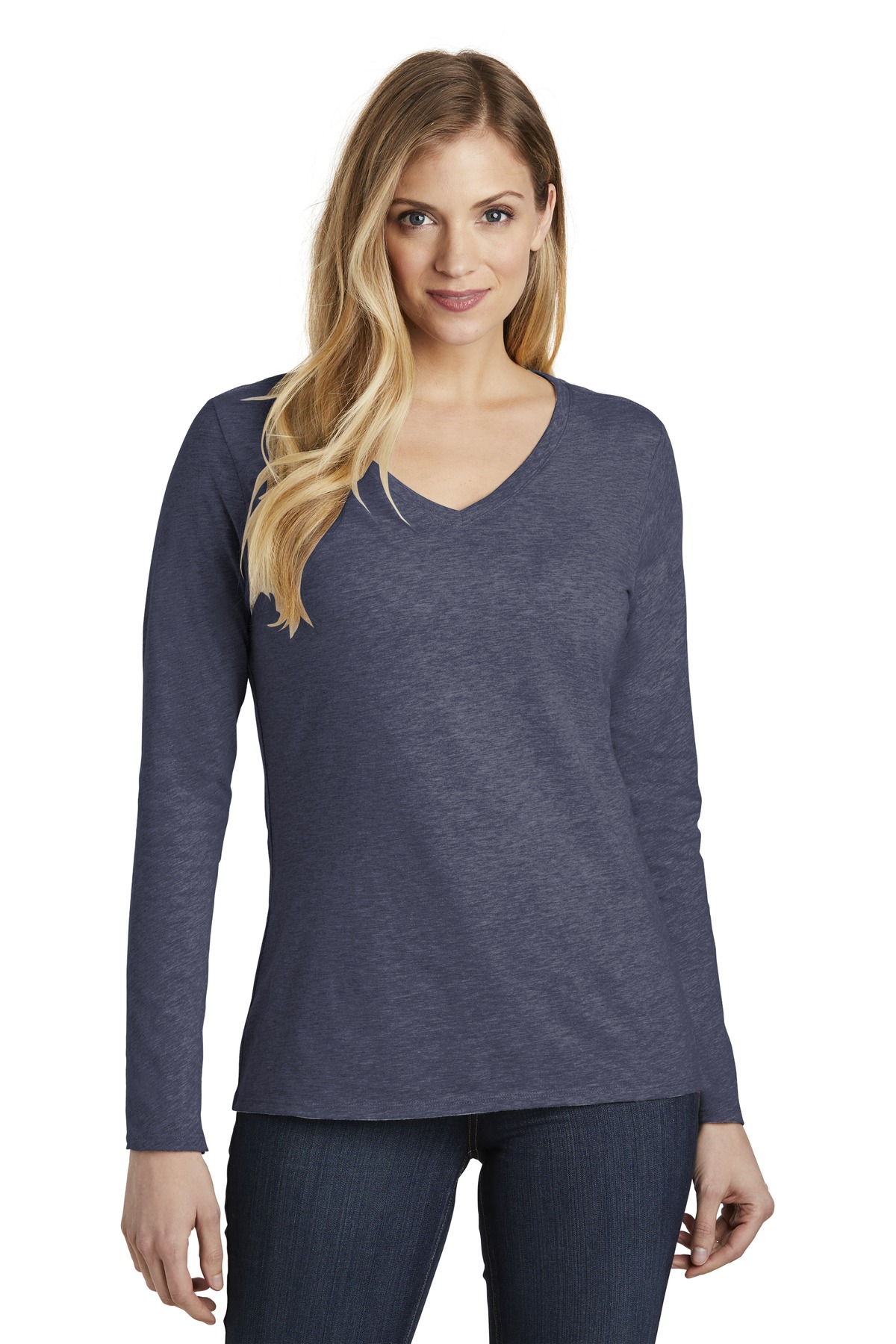 District Women's Very Important Tee Long Sleeve V-Neck. DT6201 36