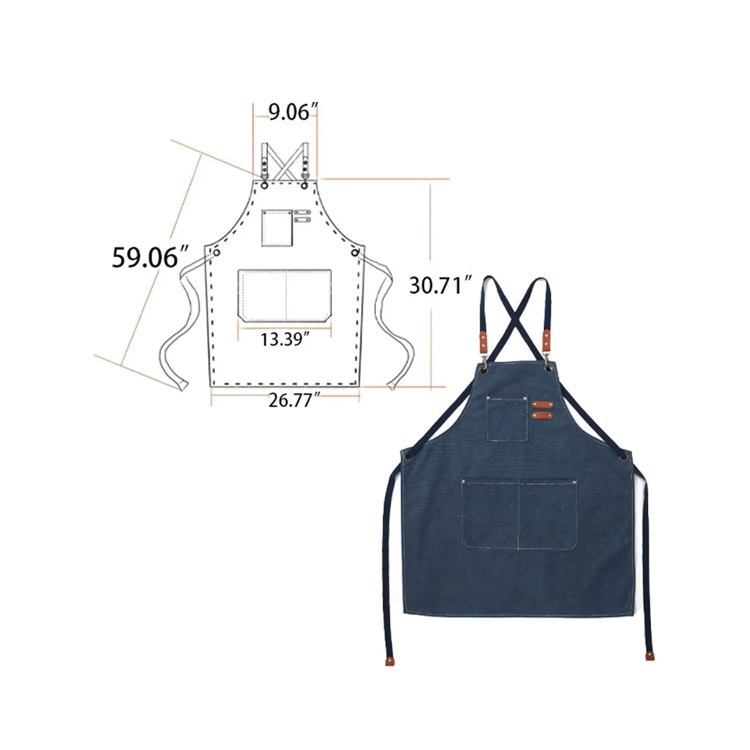 Canvas Apron with Tool Pockets 2