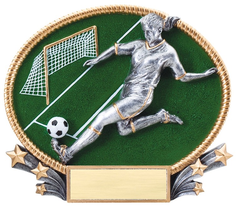 Soccer Female 3D Oval Resin Award 2