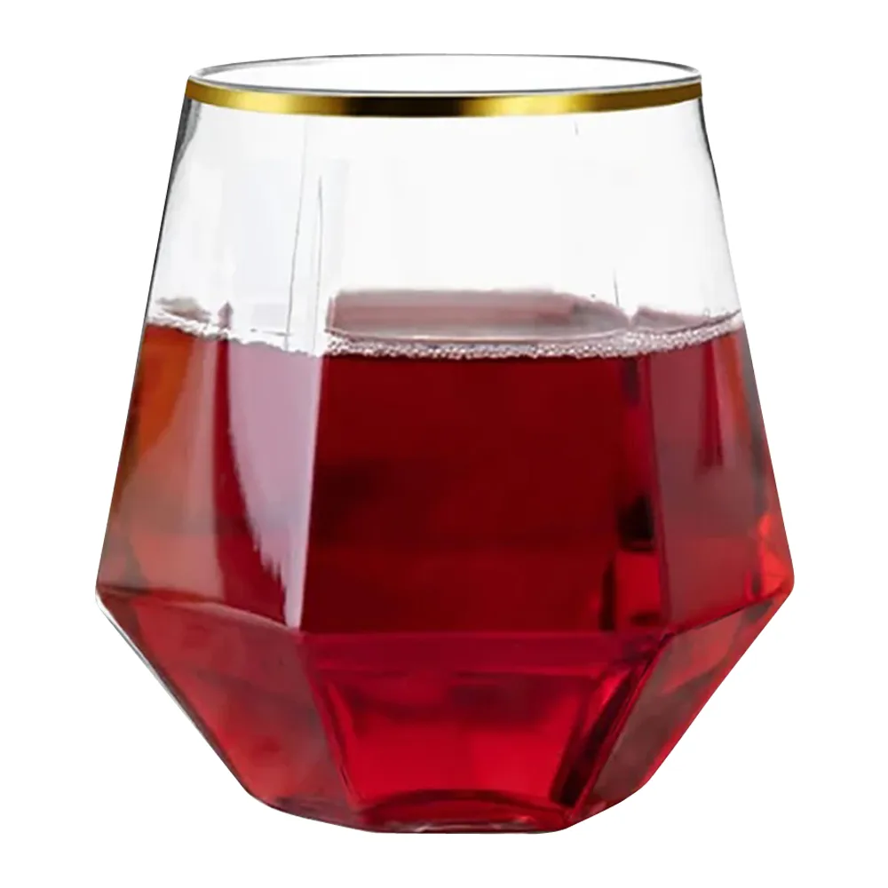 10.5oz. Gold Rimmed Diamond Wine Glass 6