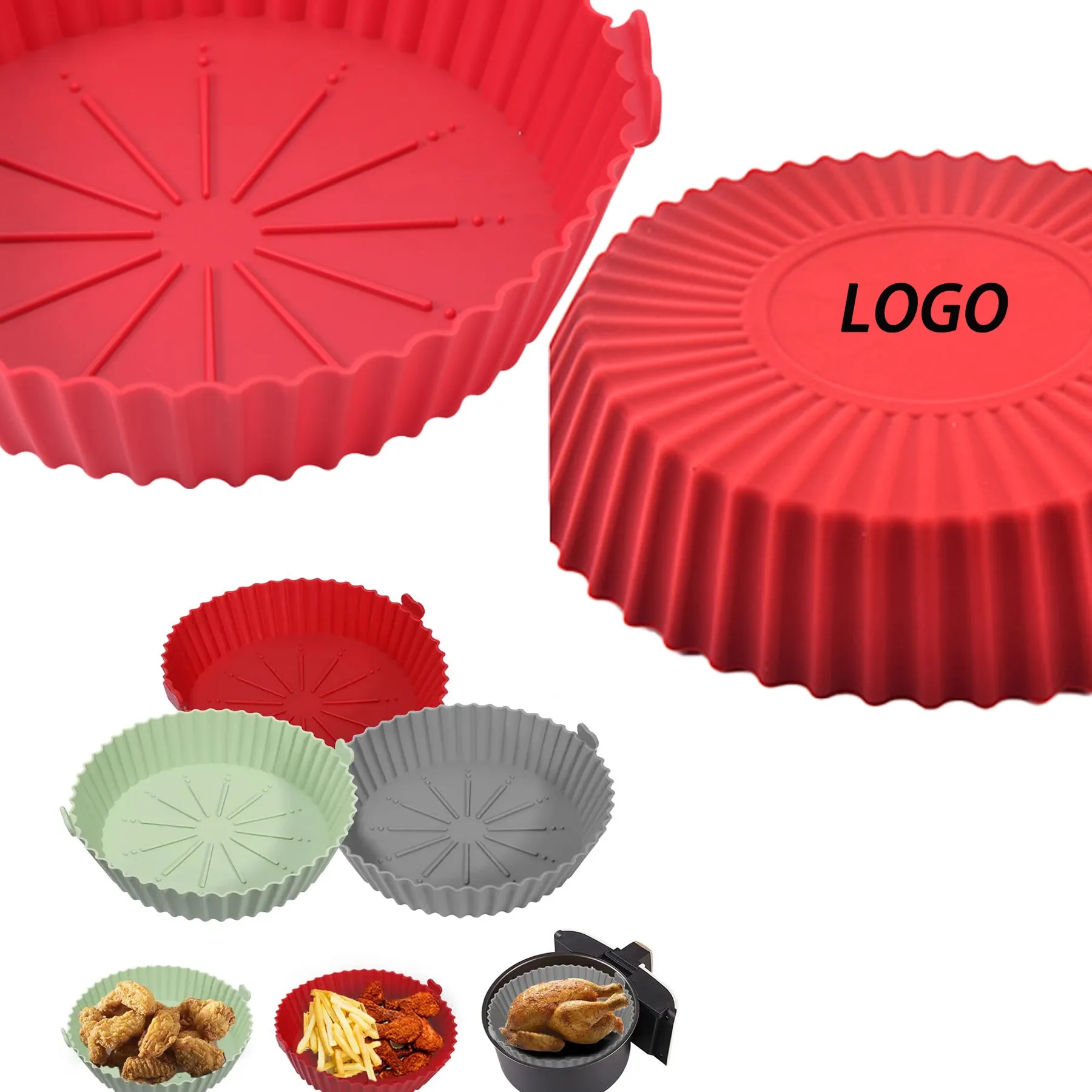 Reusable Eco-Friendly Air Fryer Silicone Pan Bakeware 2