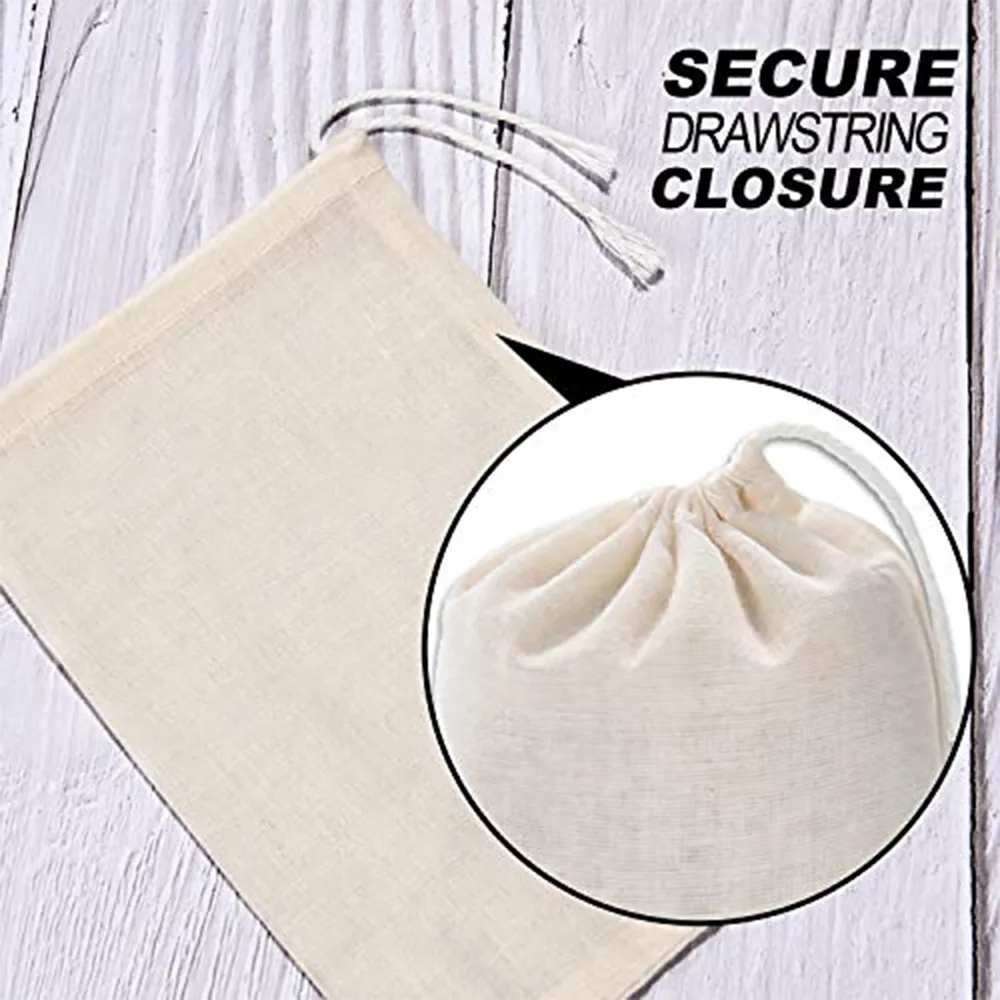 Cotton Linen Drawstring Gift Bag 8