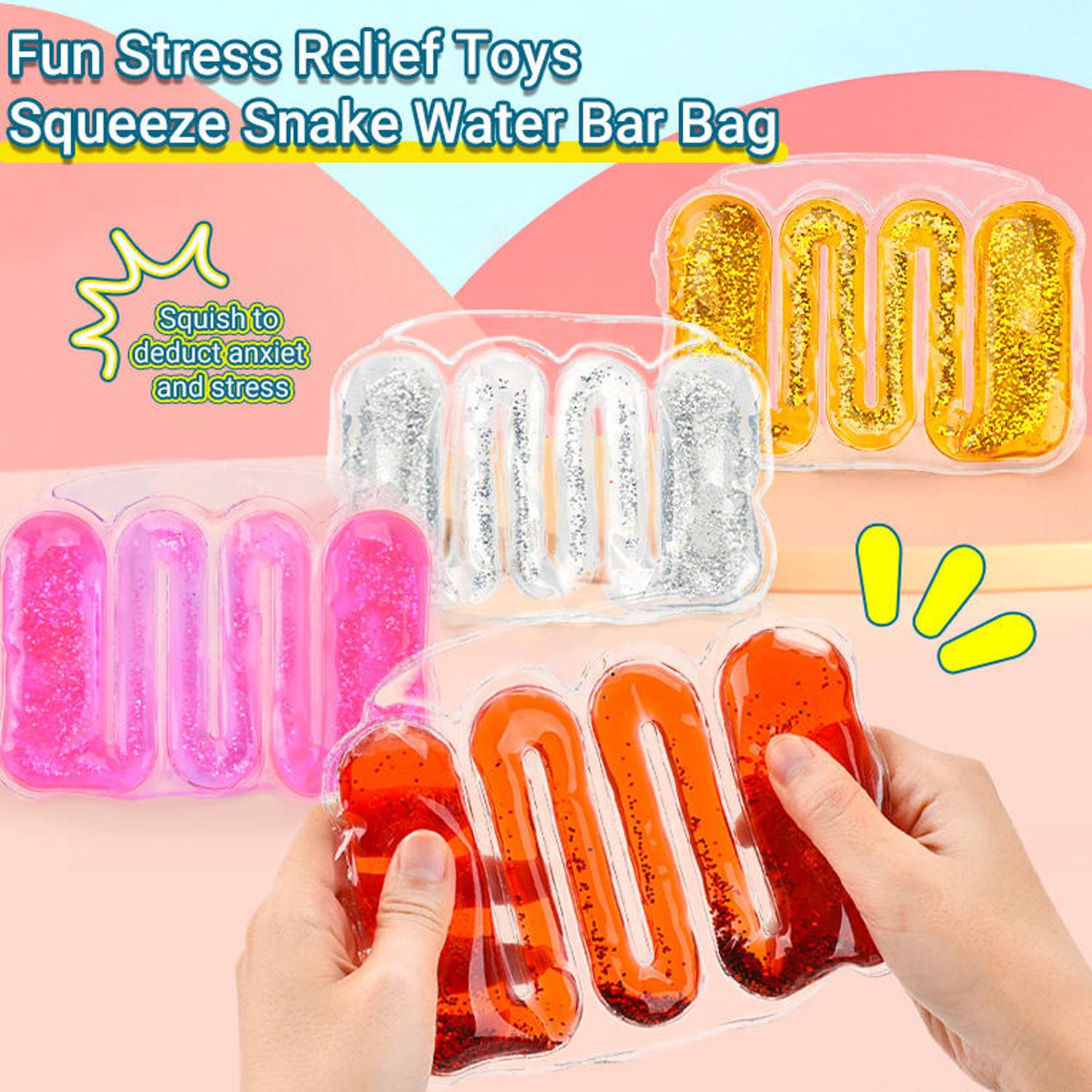 PVC Stress Relief Squeeze Snake Water Bar Bag 2