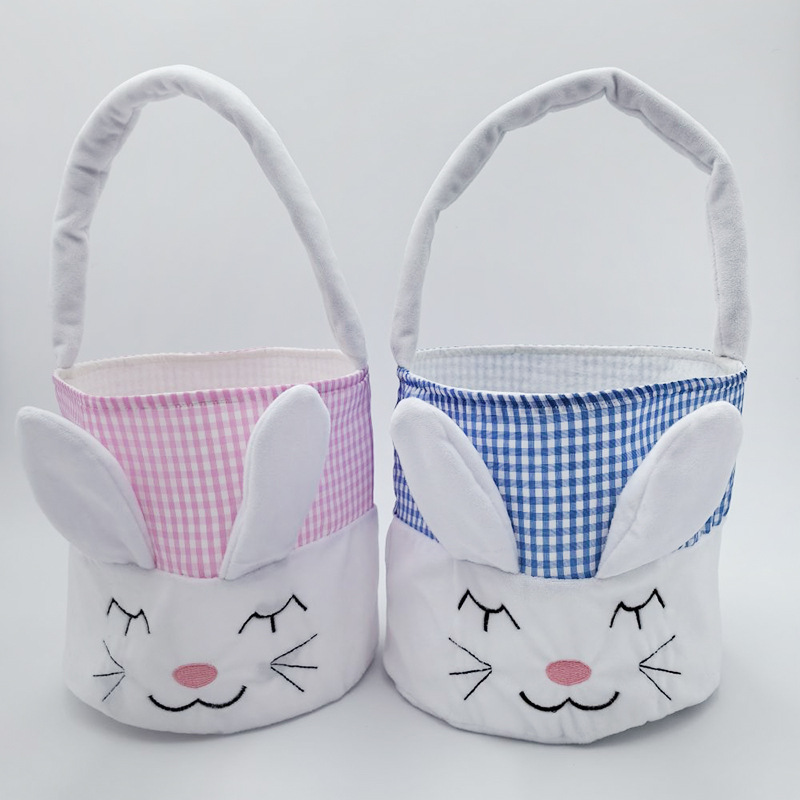 Easter Bunny Face Basket Set - Rabbit Pattern Handbags 1