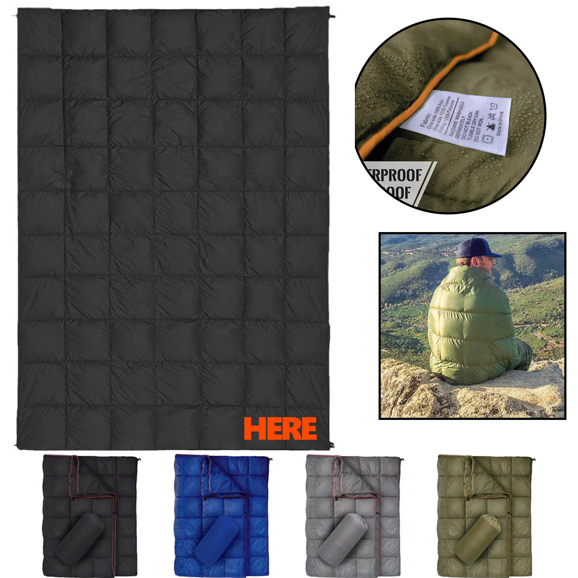 Lightweight Waterproof Striped Camping Blanket 2