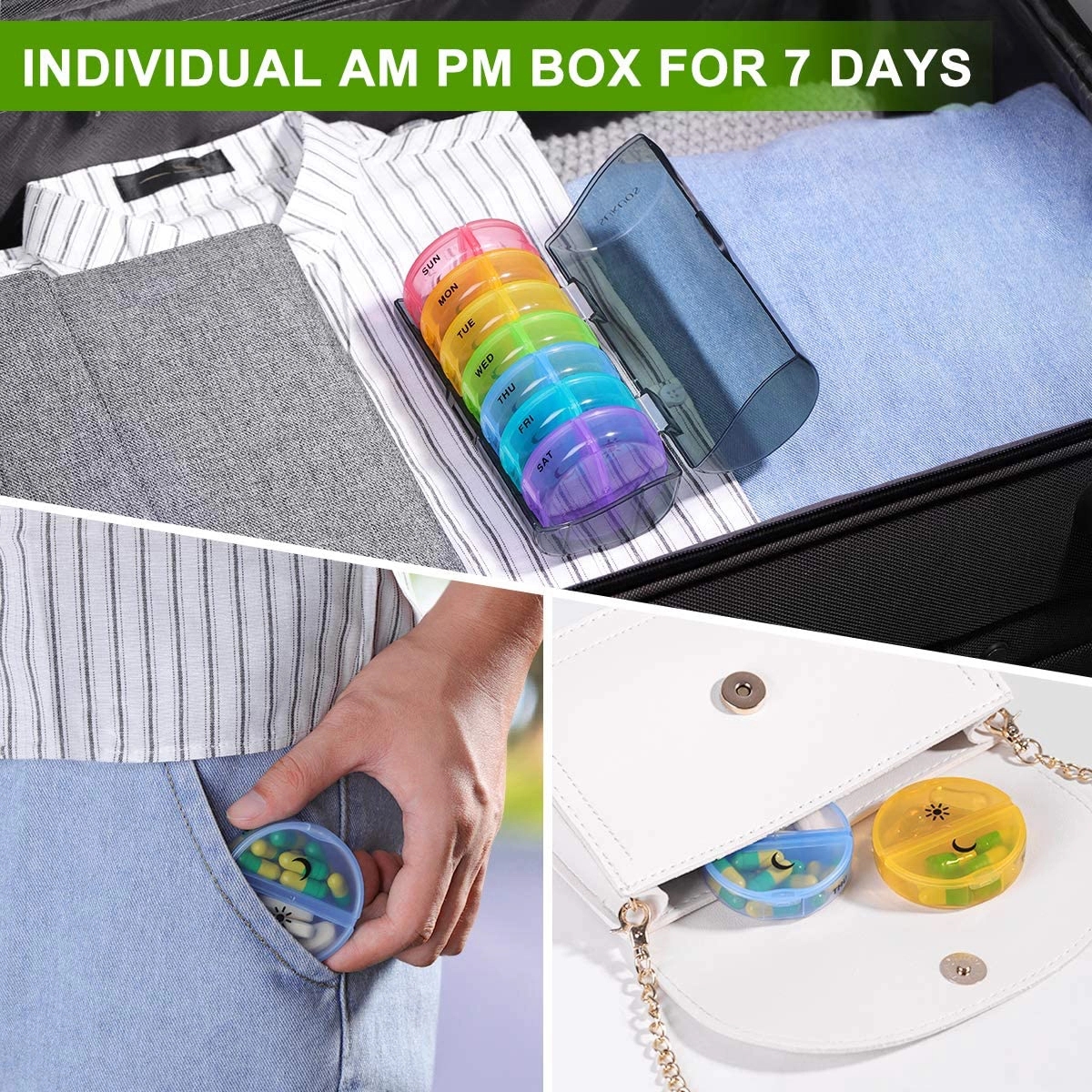 Weekly Pill Organizer 7 Day 2 Times A Day 3