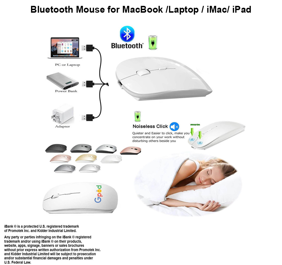 iBank ® Ultra-Thin Bluetooth Mouse, Comfortable and Lightweight 1