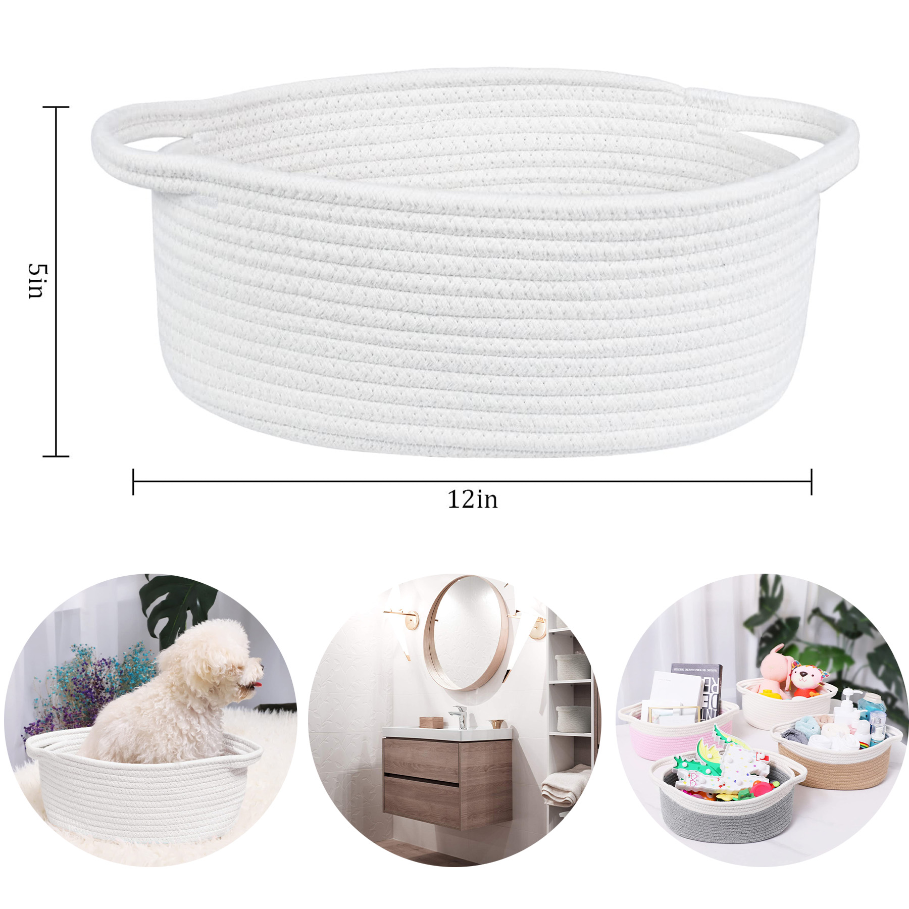 Cute Small Woven Basket with Handles 2