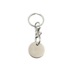Round Metal Coin Shopping Trolley Token Keychain 2